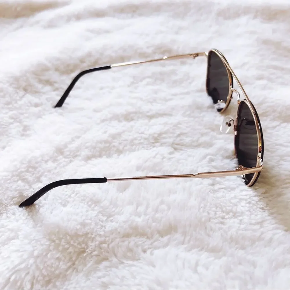 Leo Rose Gold & Green Lenses Polarized Sunglasses